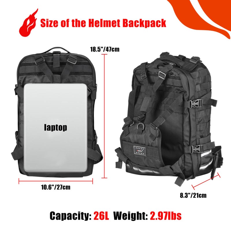 Goldfire Motorcycle Backpack, Large Capacity Cycling Riding Helmet Backpack for Men Women,Waterproof Tactical Helmet Holder/Storage Bag, School Backpack Also Fit Basketball Football Soccer - Image 3